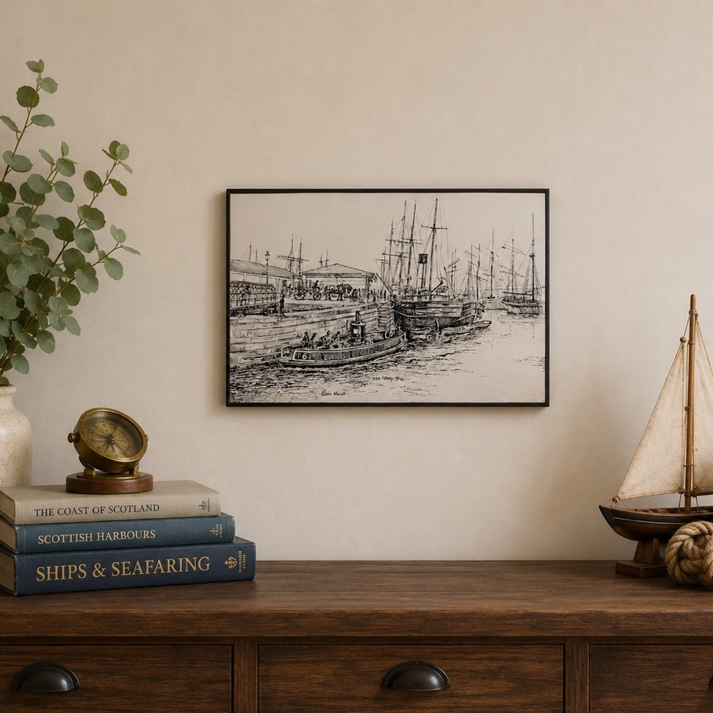 Vintage Midton Crafts Harbor Scene Wall Decor